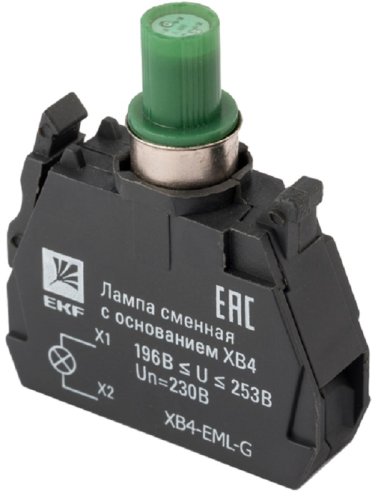 Ламповый блок подсветки светодиодный EKF PROxima XB4 220В зеленый картинка